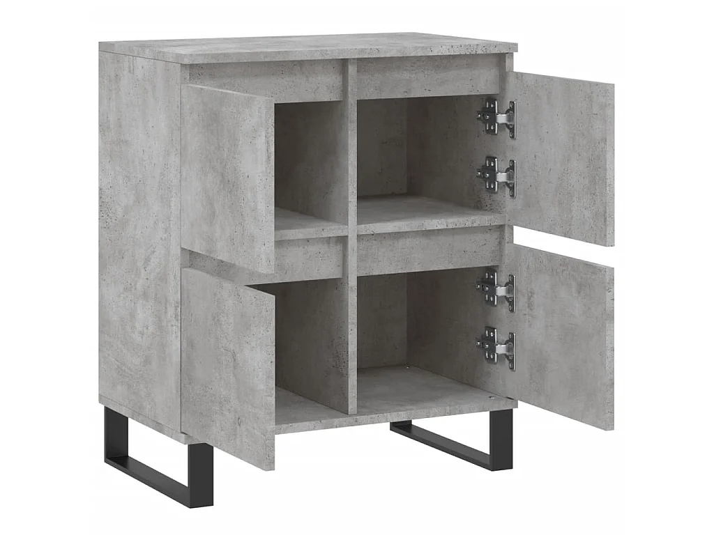 Aparador de madera contrachapada gris hormigón 60x35x70 cm