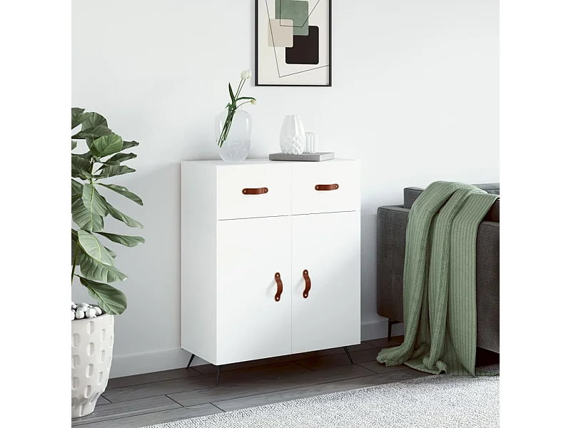 Credenza Bianca 69,5x34x90 cm in Legno Multistrato