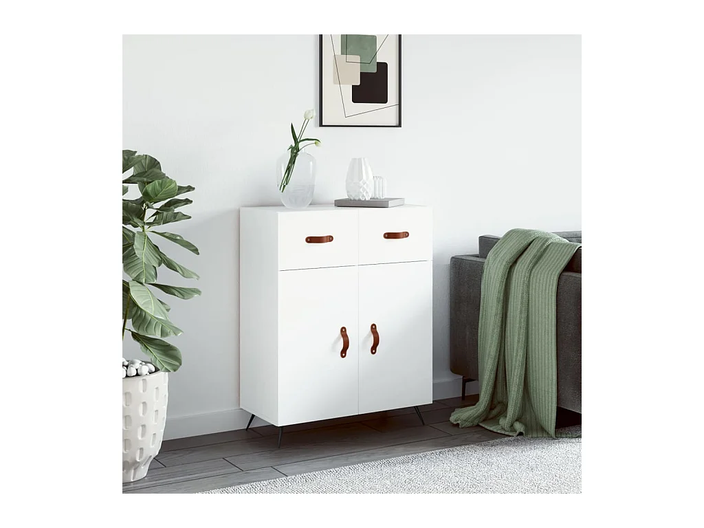 Buffet blanc 69,5x34x90 cm bois d'ingénierie