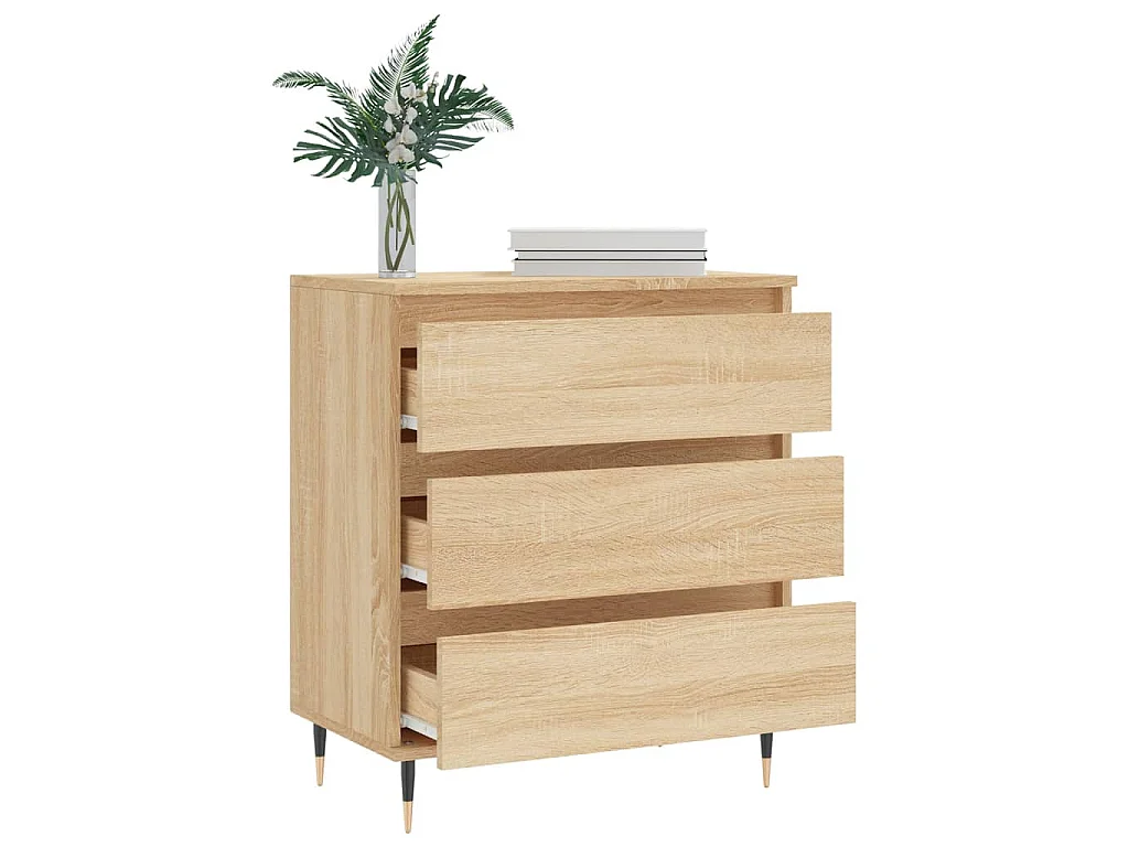 Dressoir 60x35x70 cm bewerkt hout sonoma eikenkleurig