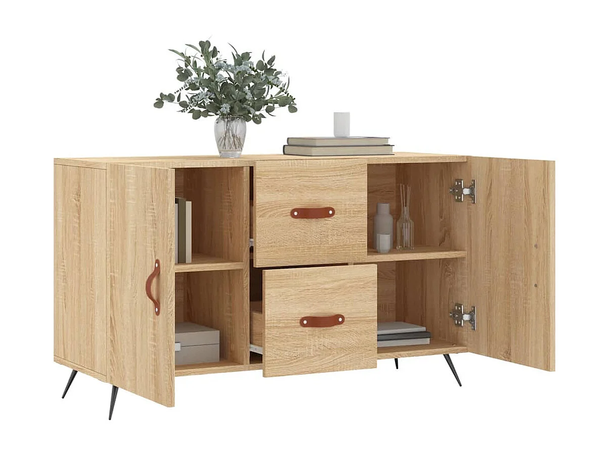 Dressoir 100x36x60 cm bewerkt hout sonoma eikenkleurig