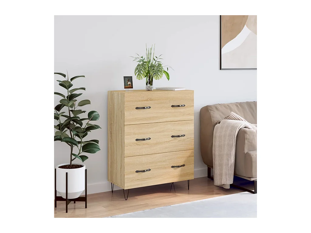 Buffet chêne sonoma 69,5x34x90 cm bois d'ingénierie