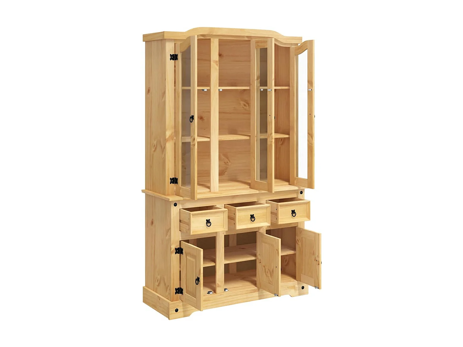 Highboard Corona 112x43x196 cm Massivholz Mexikanische Kiefer