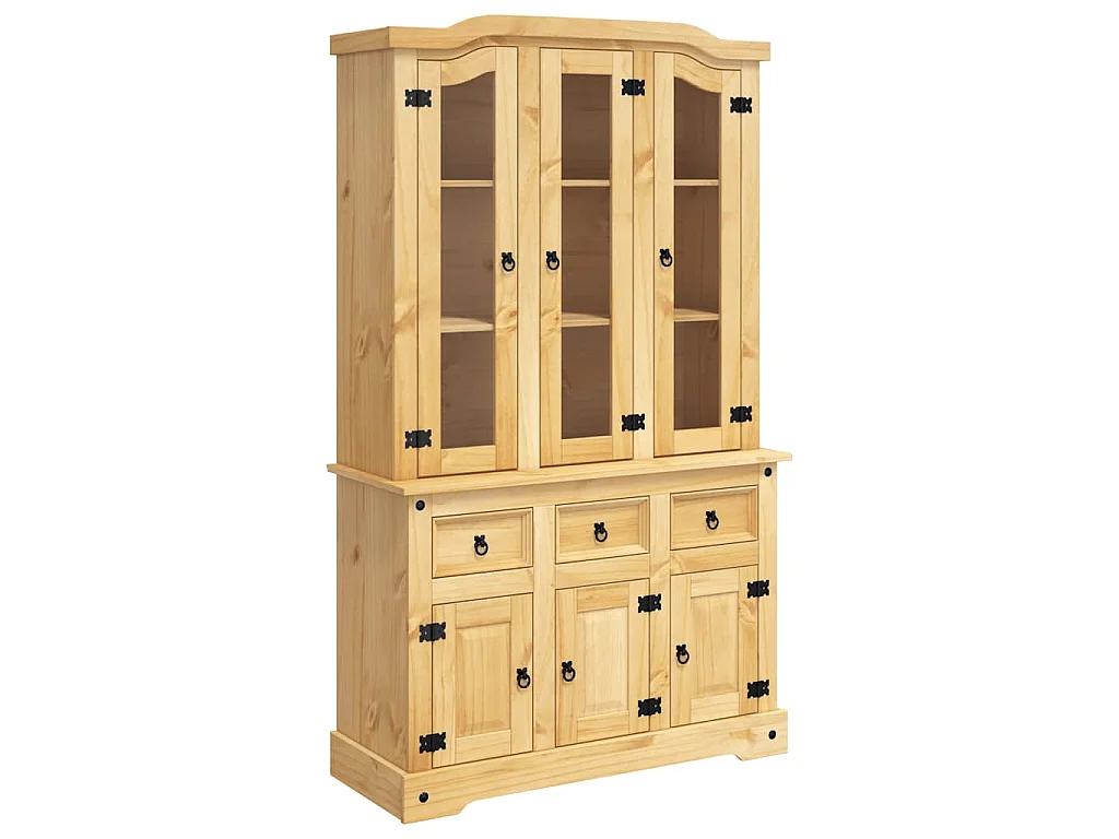 Buffet Corona marron 112x43x196 cm bois massif pin mexicain