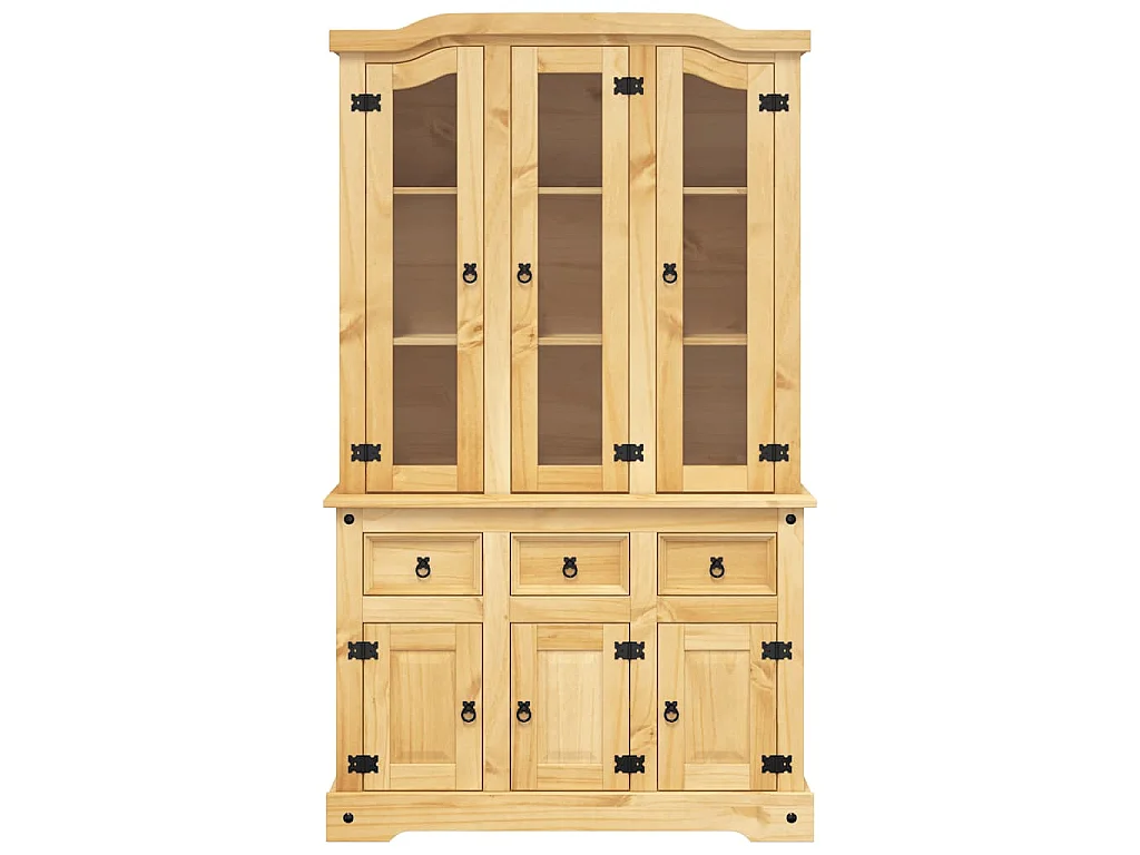 Buffet Corona marron 112x43x196 cm bois massif pin mexicain