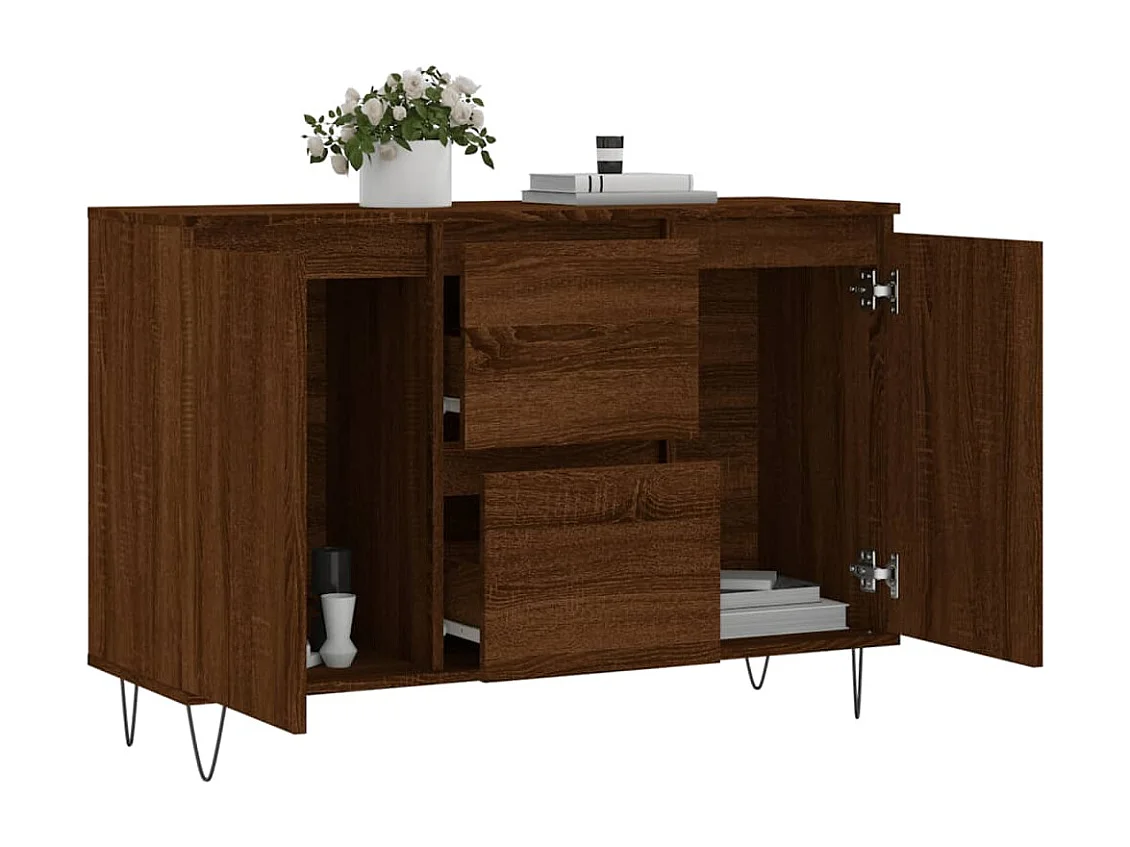 Sideboard Braun Eichen-Optik 101,5x35x70 cm Holzwerkstoff