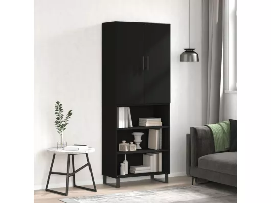 Kauf Unique Highboard Schwarz 69,5x34x180 cm Holzwerkstoff