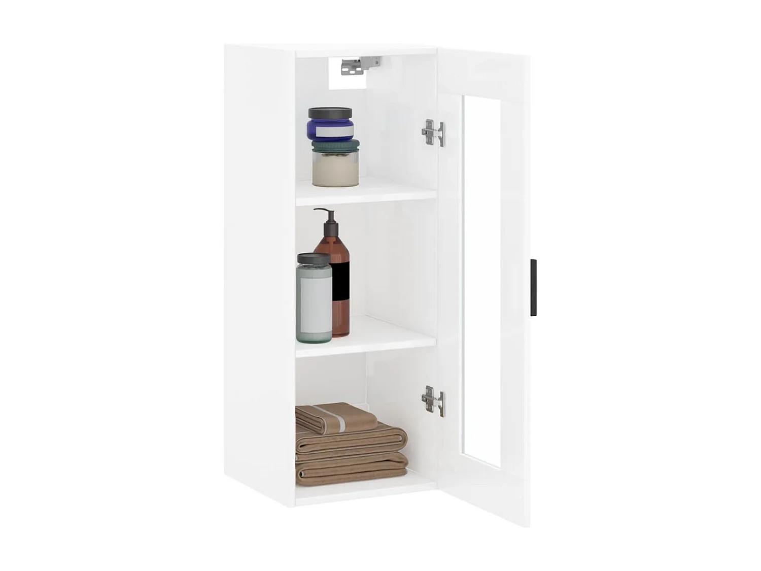 Armoire murale blanc brillant 34,5x34x90 cm