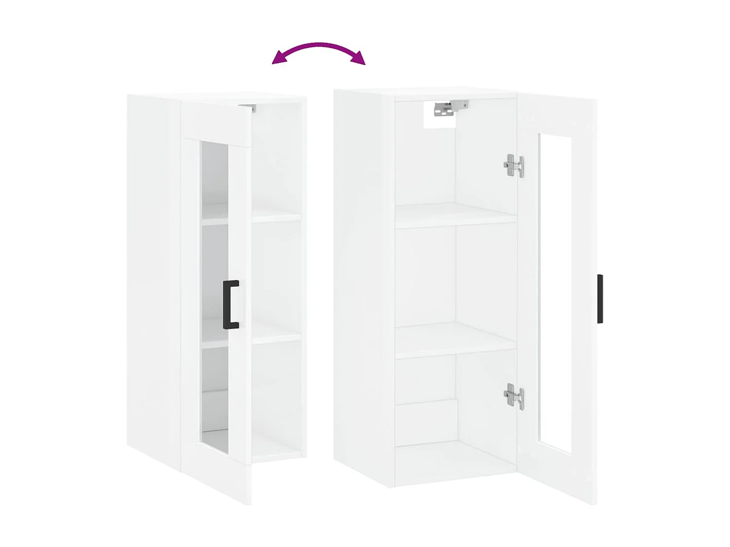 Armoire murale blanc brillant 34,5x34x90 cm