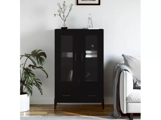 Kauf Unique Highboard Schwarz 69,5x31x115 cm Holzwerkstoff