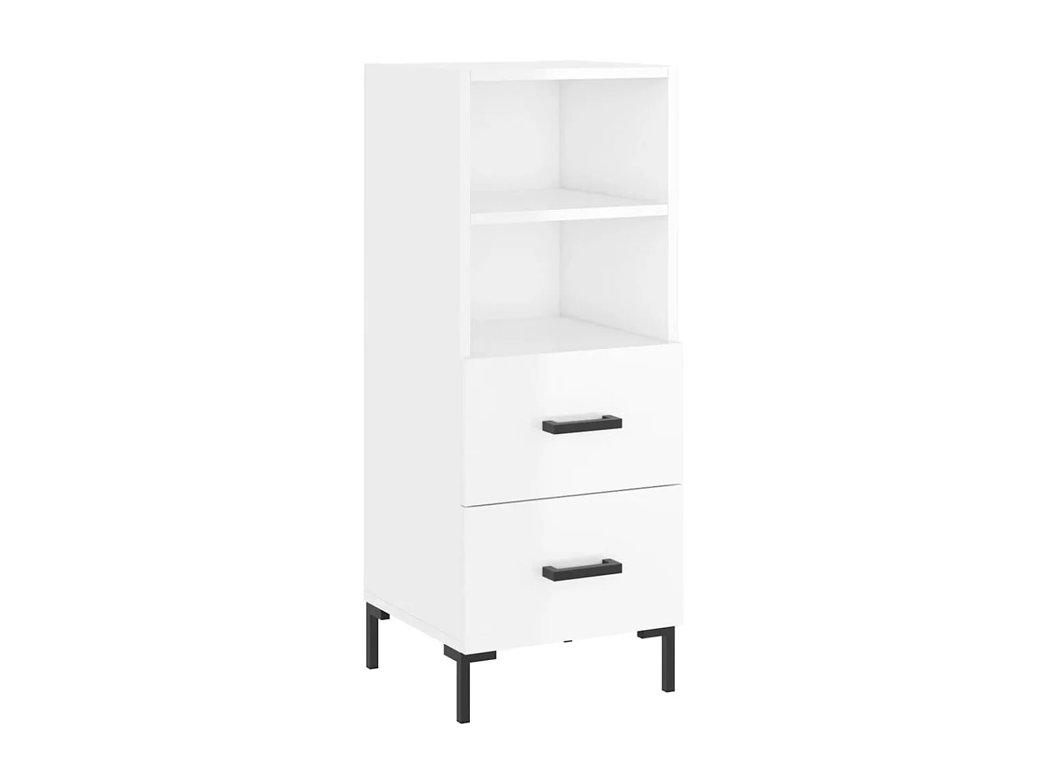 Sideboard Hochglanz-Weiß 34,5x34x90 cm Holzwerkstoff