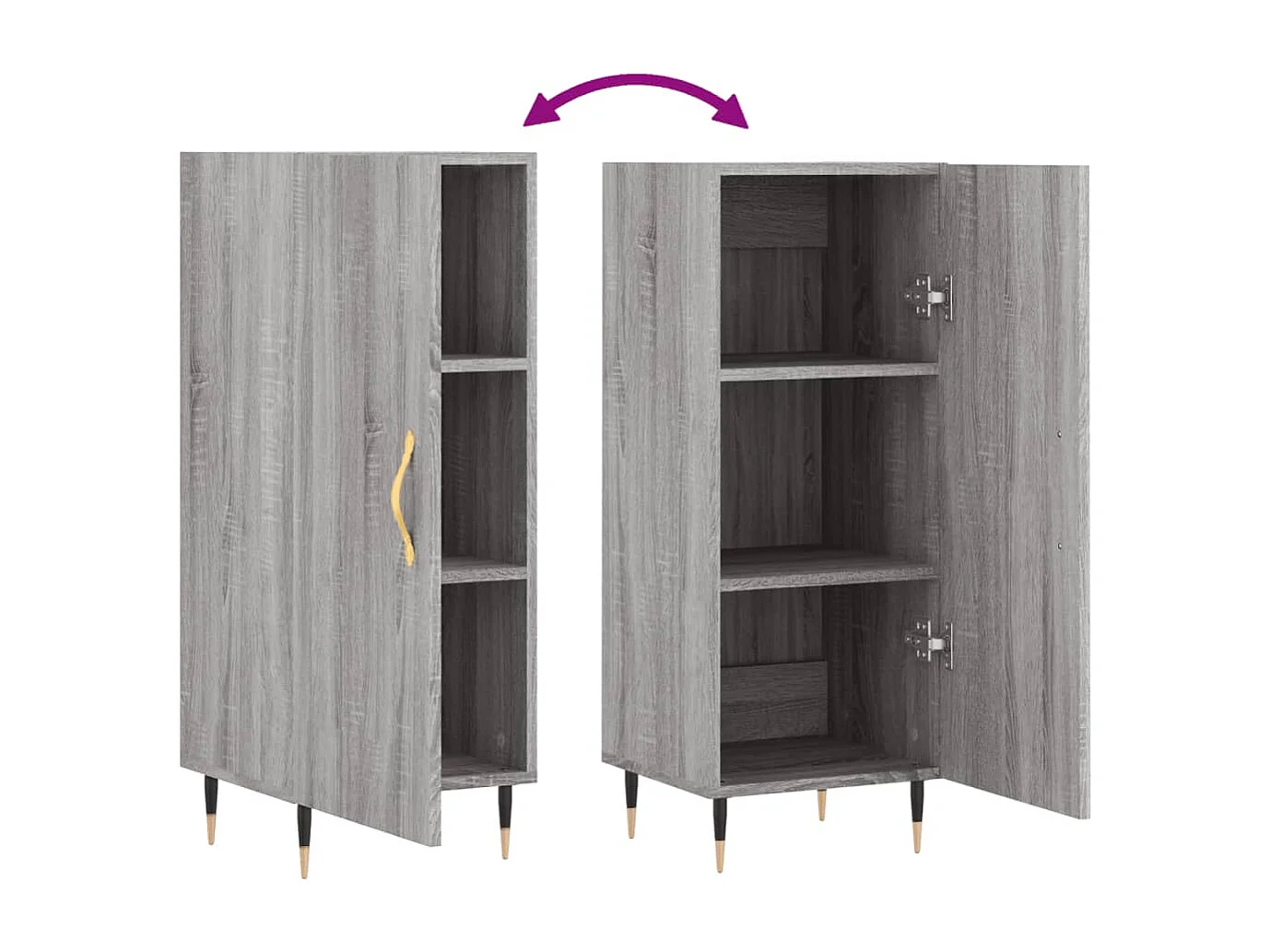 Buffet Sonoma gris 34,5x34x90 cm Bois d'ingénierie