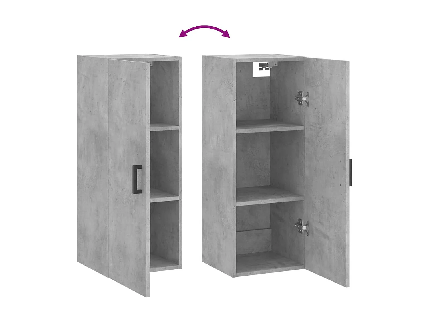 Mobile a Parete Grigio Cemento 34,5x34x90 cm