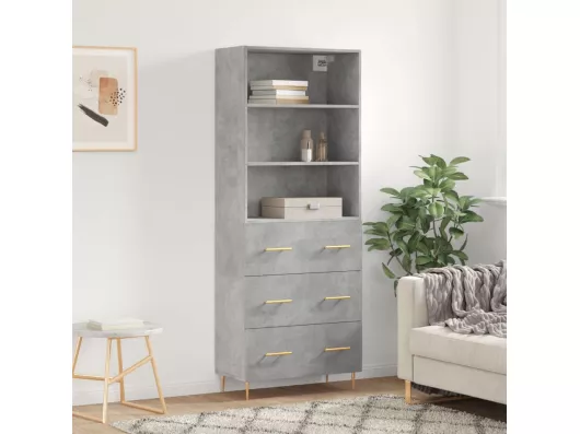 Kauf Unique Highboard Betongrau 69,5x34x180 cm Holzwerkstoff