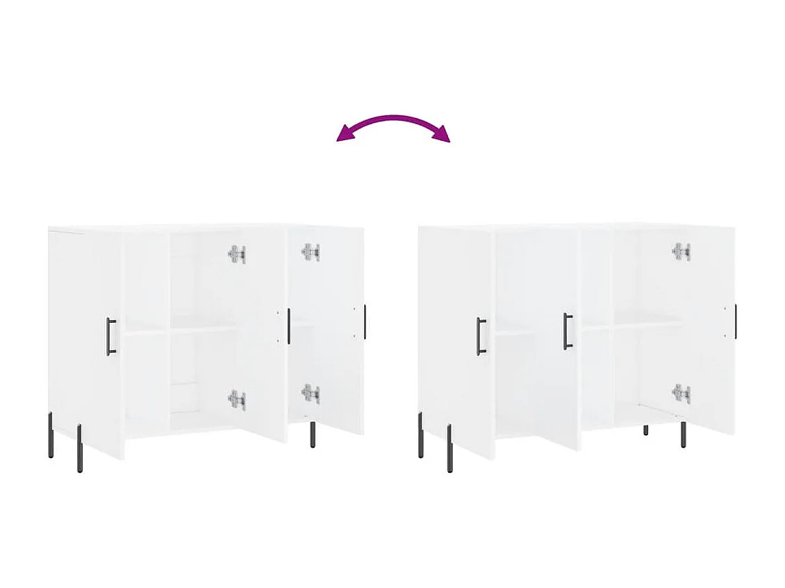 Credenza Bianca 90x34x80 cm in Legno Multistrato