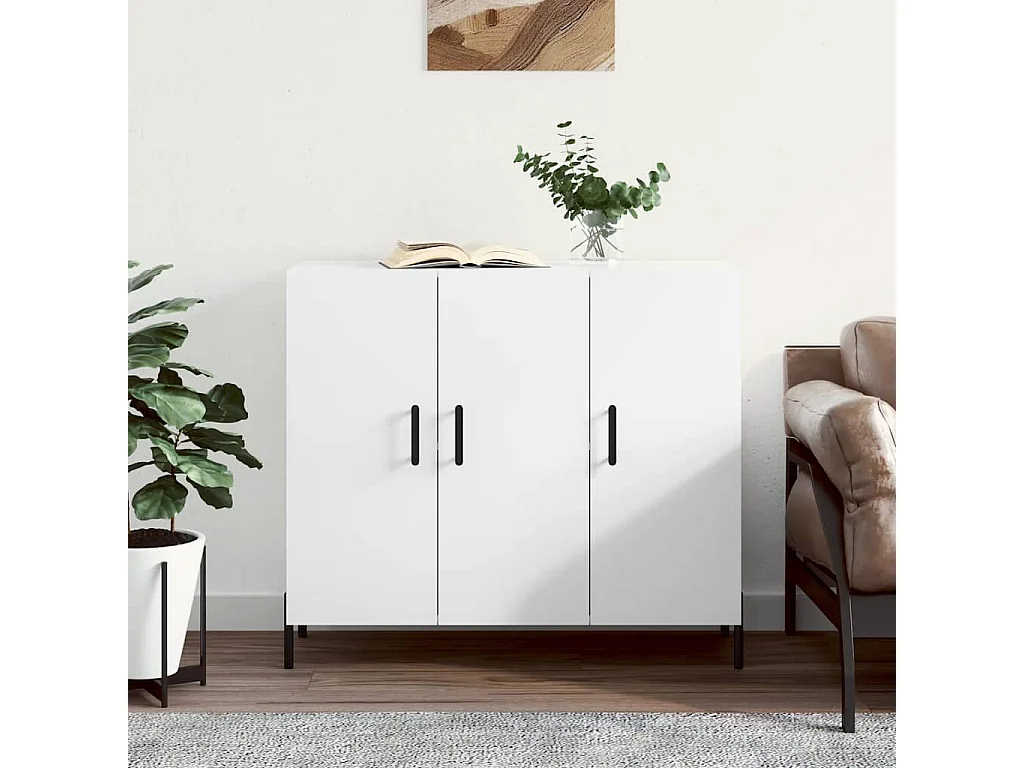 Sideboard Weiß 90x34x80 cm Holzwerkstoff