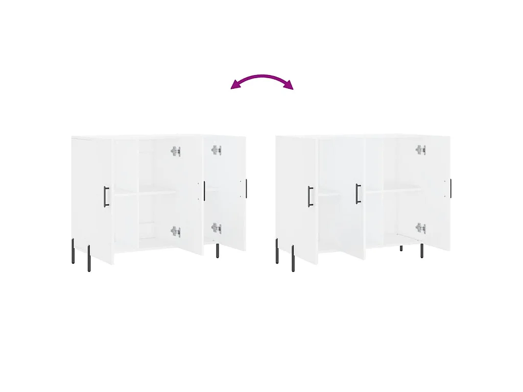 Sideboard Weiß 90x34x80 cm Holzwerkstoff