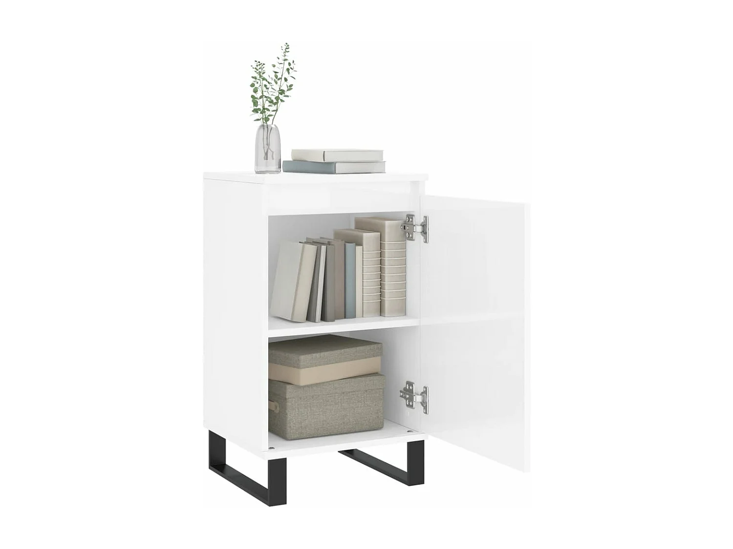 Aparadores 2 pcs 40x35x70 cm deriv. de madeira branco brilhante