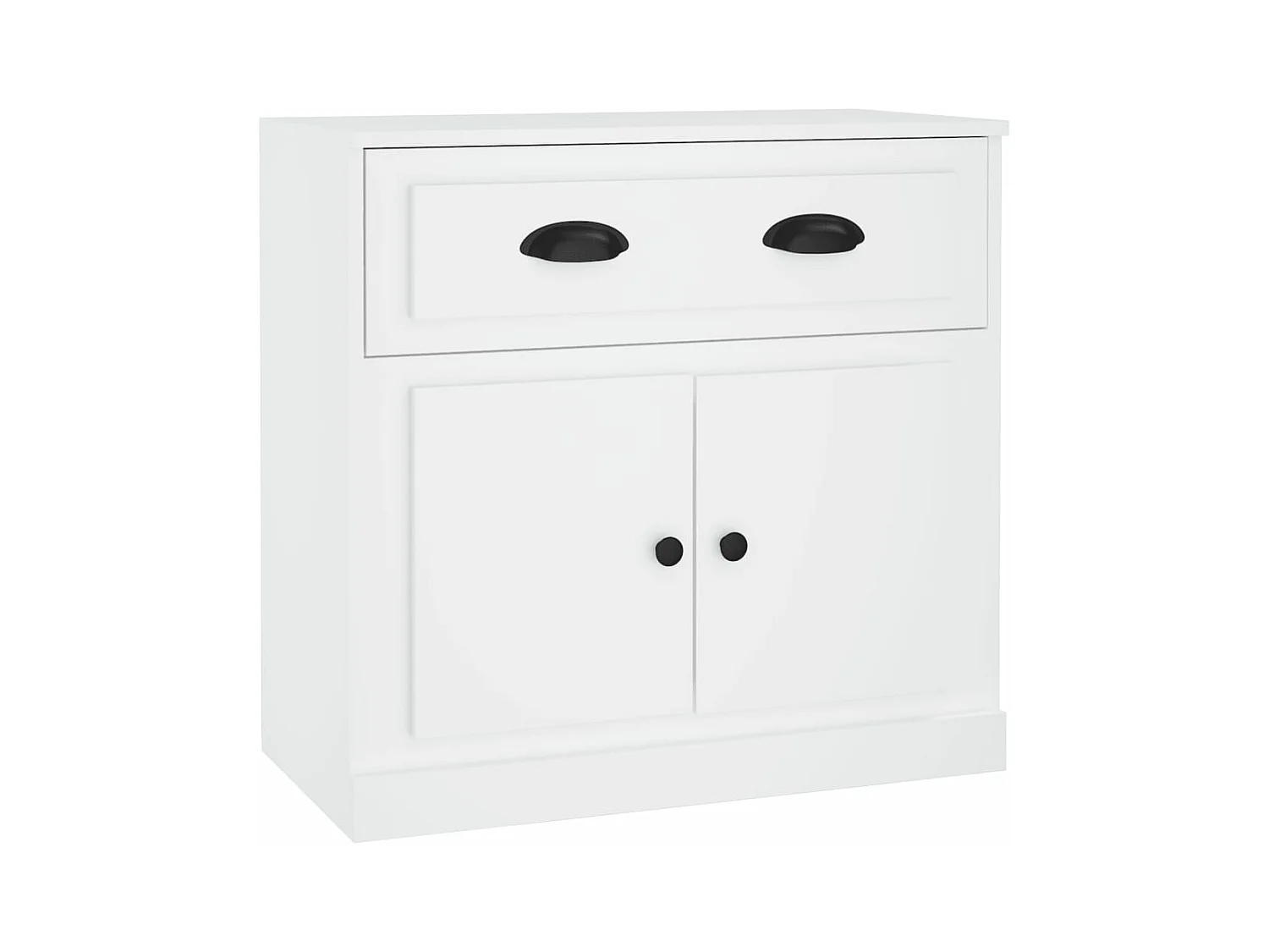 Buffets 2 pcs blanc bois d'ingénierie