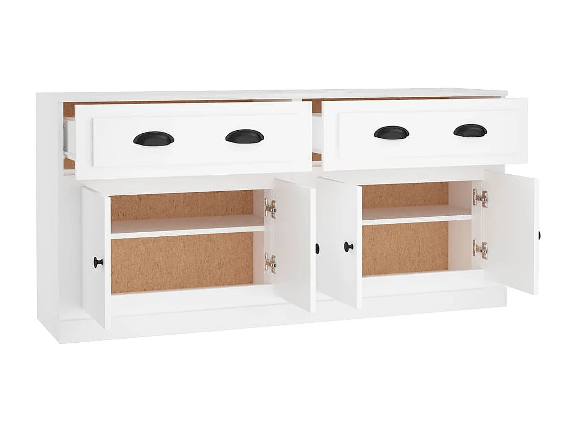 Sideboards 2 Stk. Weiß Holzwerkstoff