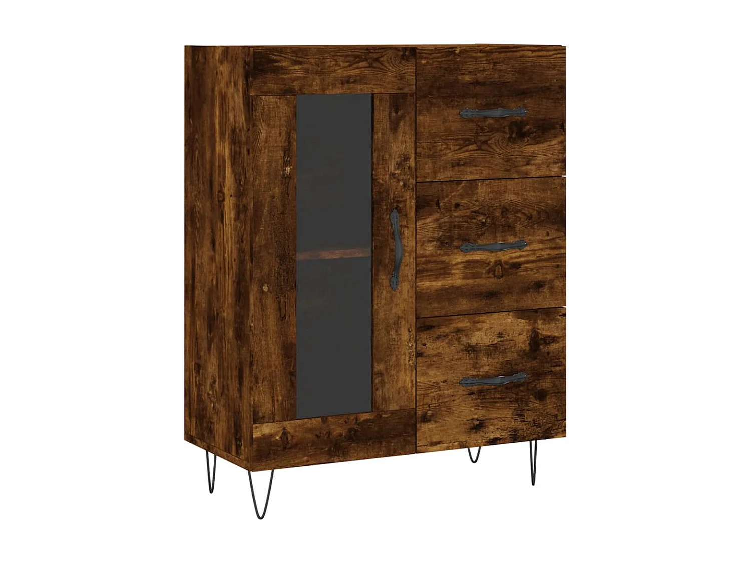 Buffet chêne fumé 69,5x34x90 cm bois d'ingénierie