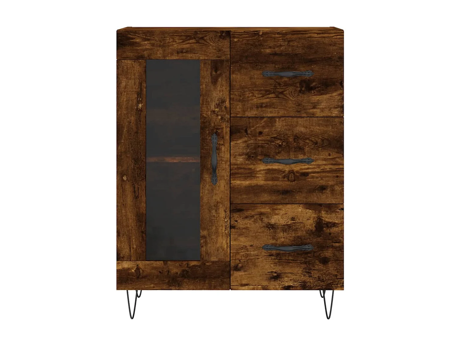 Buffet chêne fumé 69,5x34x90 cm bois d'ingénierie