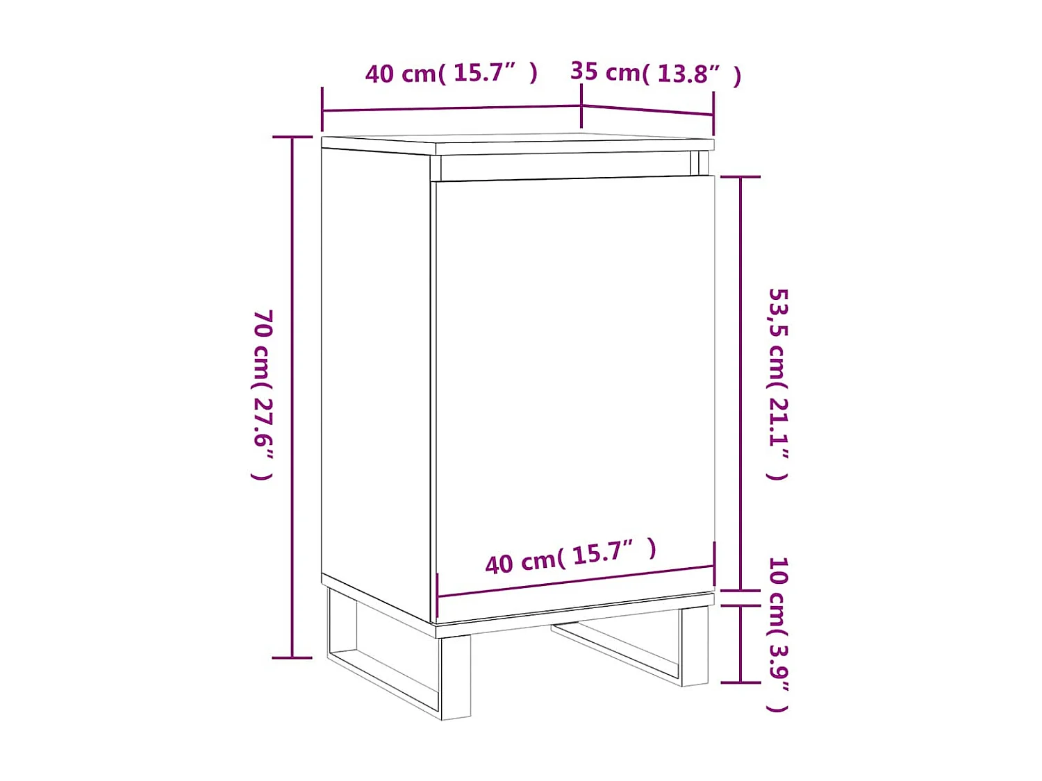 Dressoir 40x35x70 cm bewerkt hout sonoma eikenkleurig