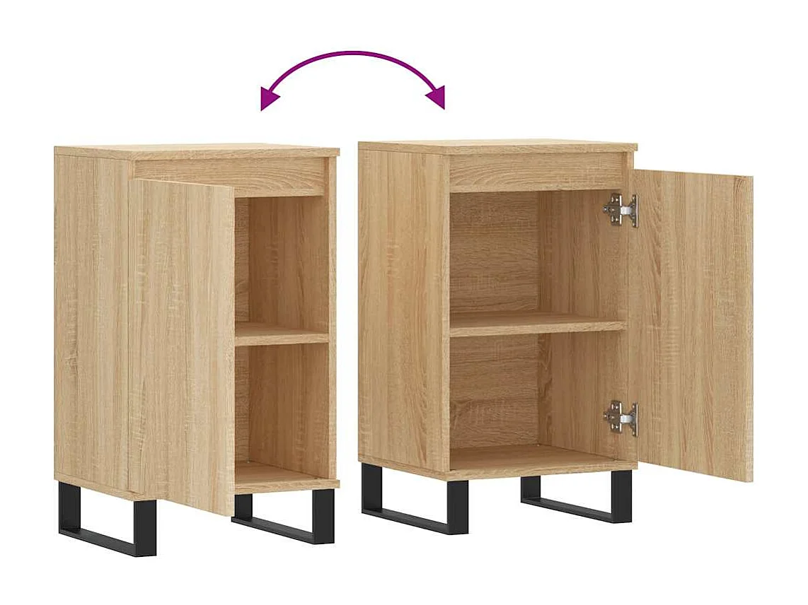 Dressoir 40x35x70 cm bewerkt hout sonoma eikenkleurig