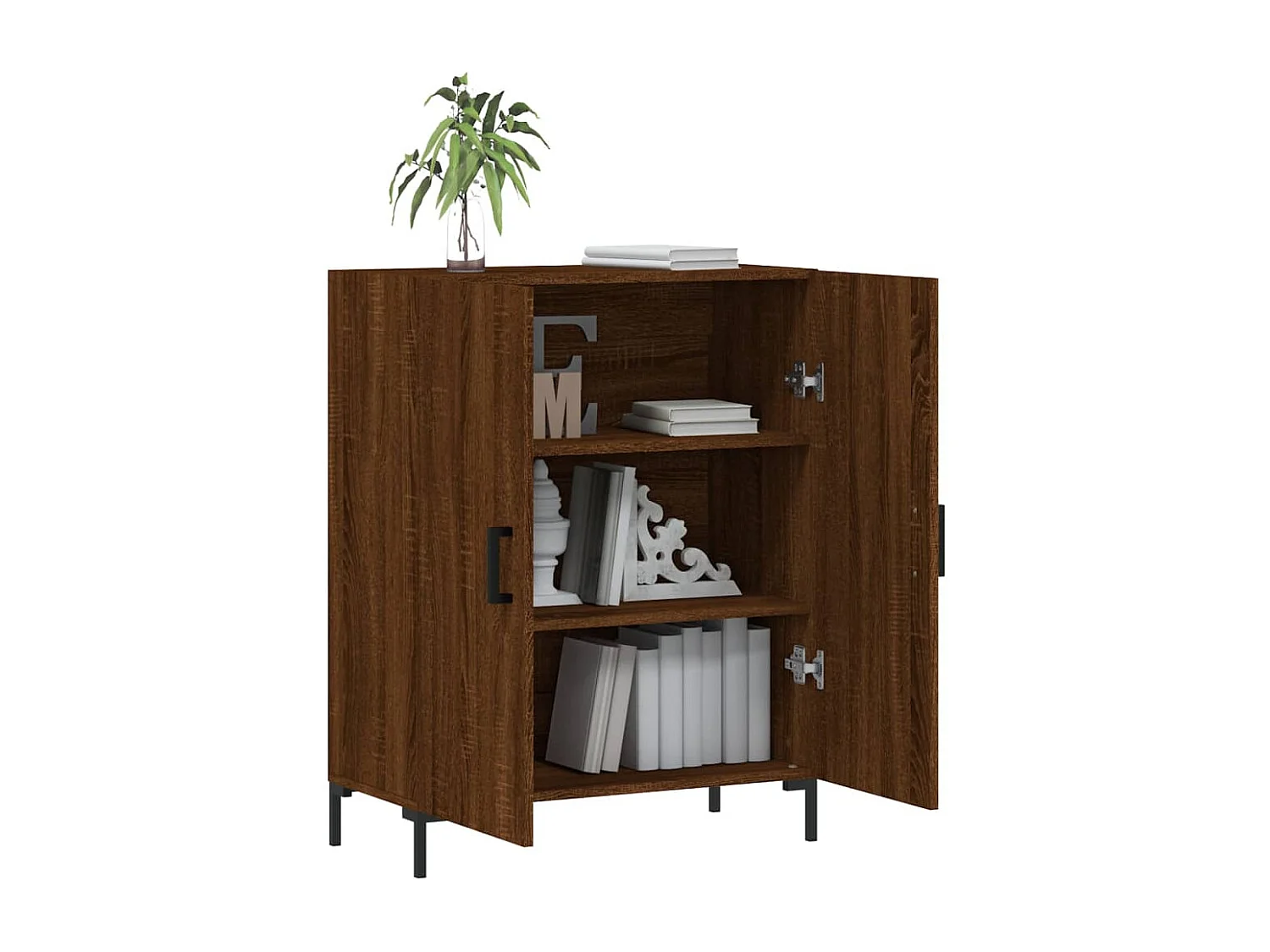 Buffet chêne marron 69,5x34x90 cm bois d'ingénierie