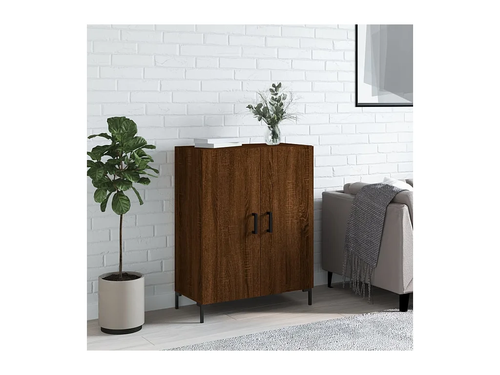 Buffet chêne marron 69,5x34x90 cm bois d'ingénierie