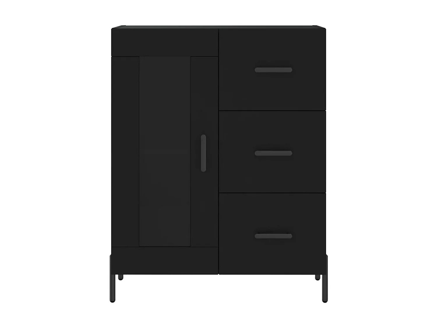 Buffet haut Noir 69,5x34x180 cm Bois d'ingénierie