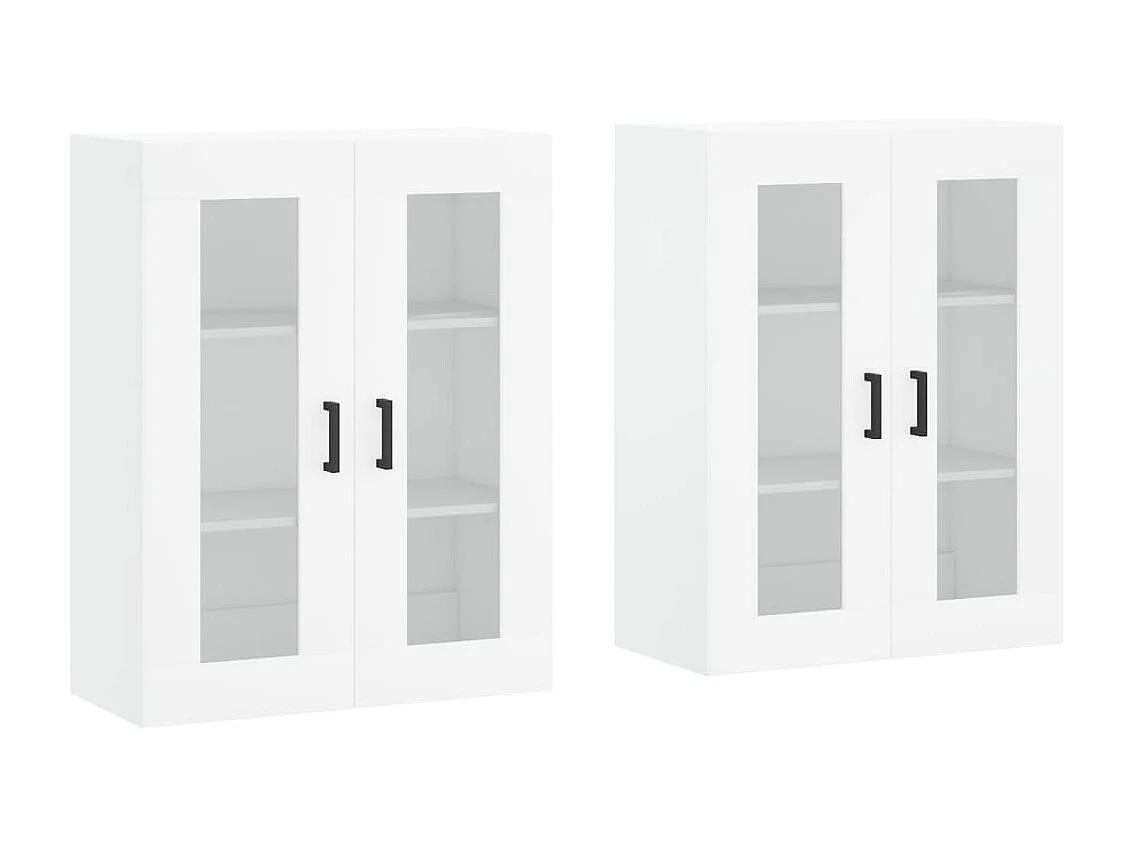 Armoires murales 2 pcs blanc bois d'ingénierie