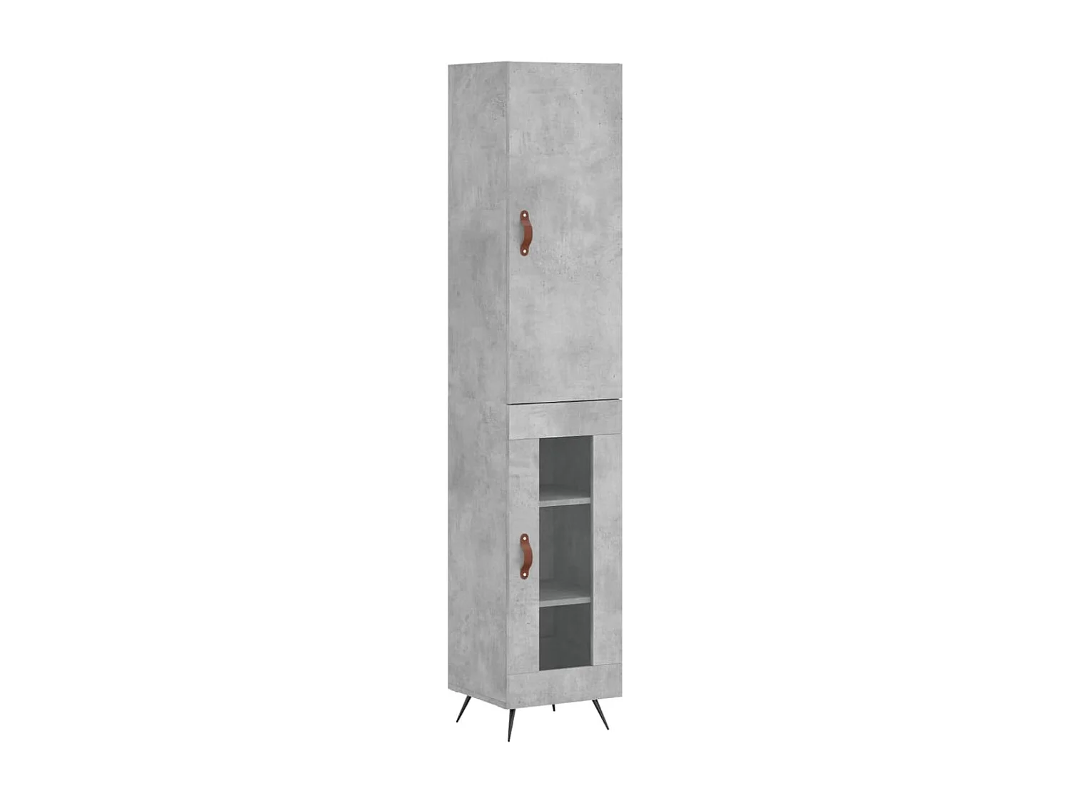 Buffet haut Gris béton 34,5x34x180 cm Bois d'ingénierie