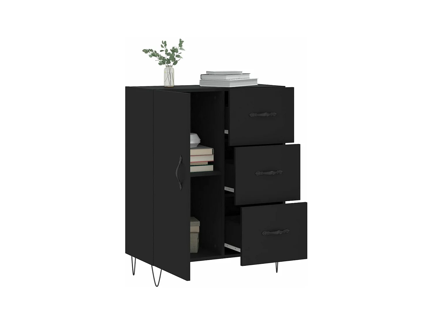Sideboard Schwarz 69,5x34x90 cm Holzwerkstoff