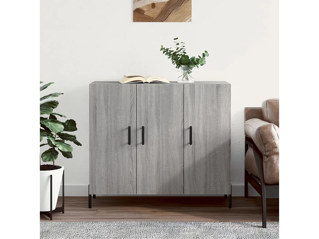 Buffet sonoma gris 90x34x80 cm bois d'ingénierie