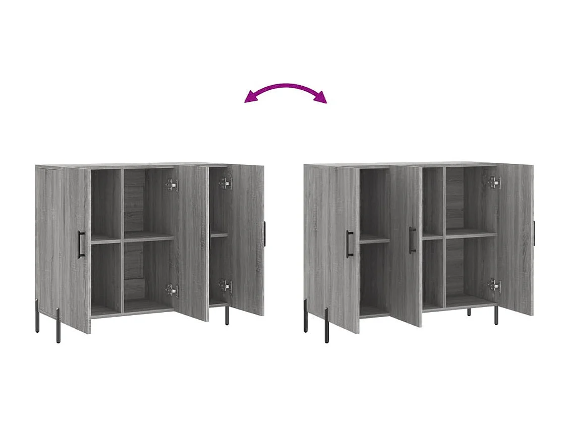 Buffet sonoma gris 90x34x80 cm bois d'ingénierie