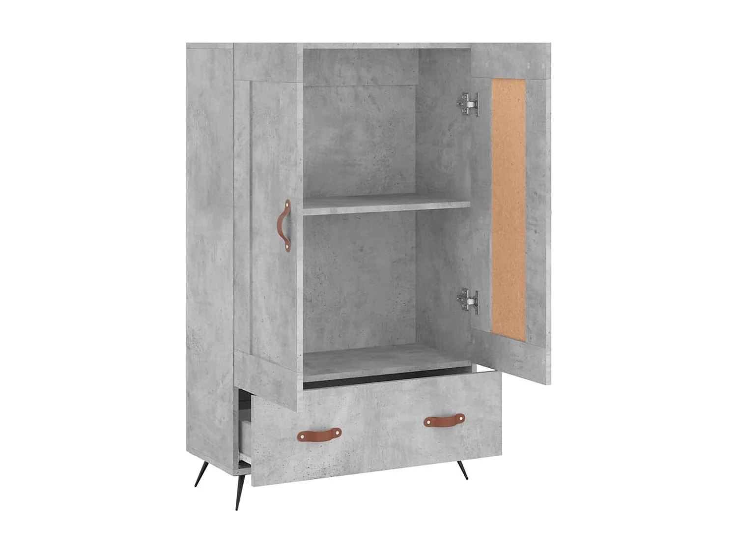 Buffet haut gris béton 69,5x31x115 cm bois d'ingénierie
