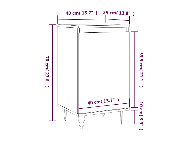 Buffets 2 pcs chêne sonoma 40x35x70 cm bois d'ingénierie