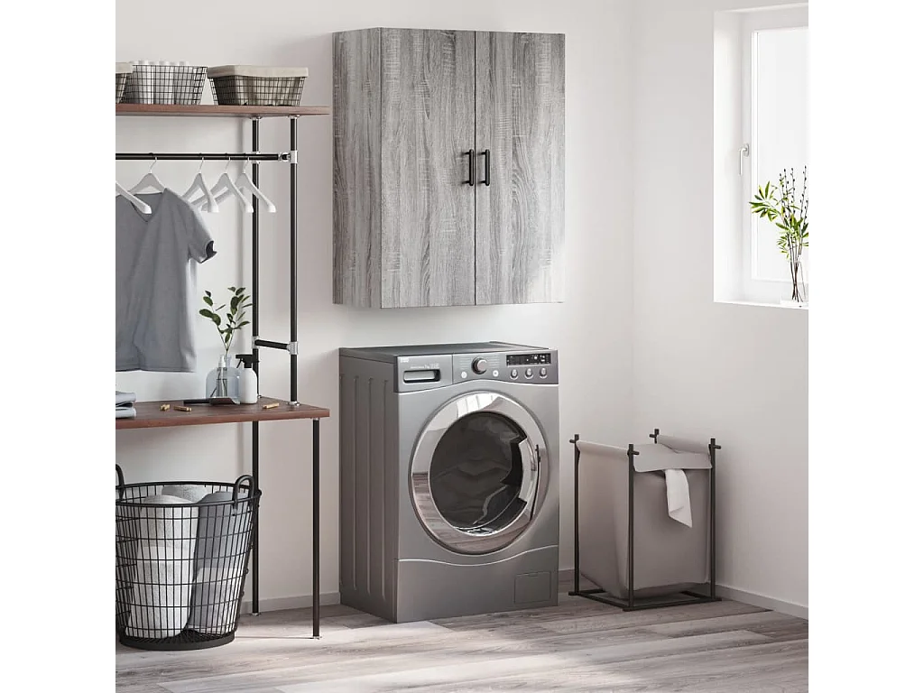 Mobile a Parete Grigio Sonoma 69,5x34x90 cm