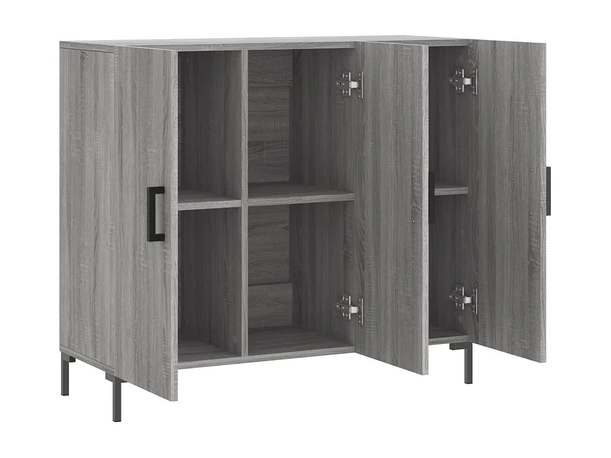 Sideboard Grau Sonoma 90x34x80 cm Holzwerkstoff