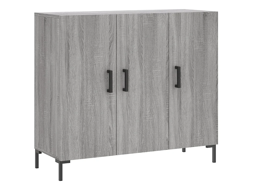 Dressoir 90x34x80 cm bewerkt hout grijs sonoma eikenkleurig