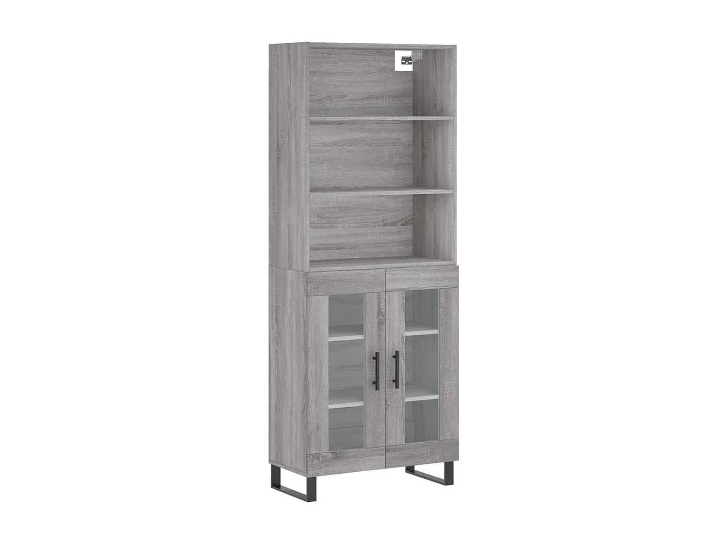 Hoge kast 69,5x34x180 cm bewerkt hout grijs sonoma eikenkleurig