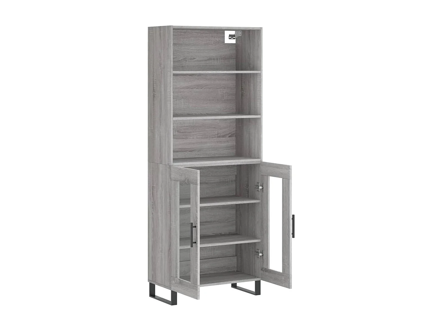 Hoge kast 69,5x34x180 cm bewerkt hout grijs sonoma eikenkleurig
