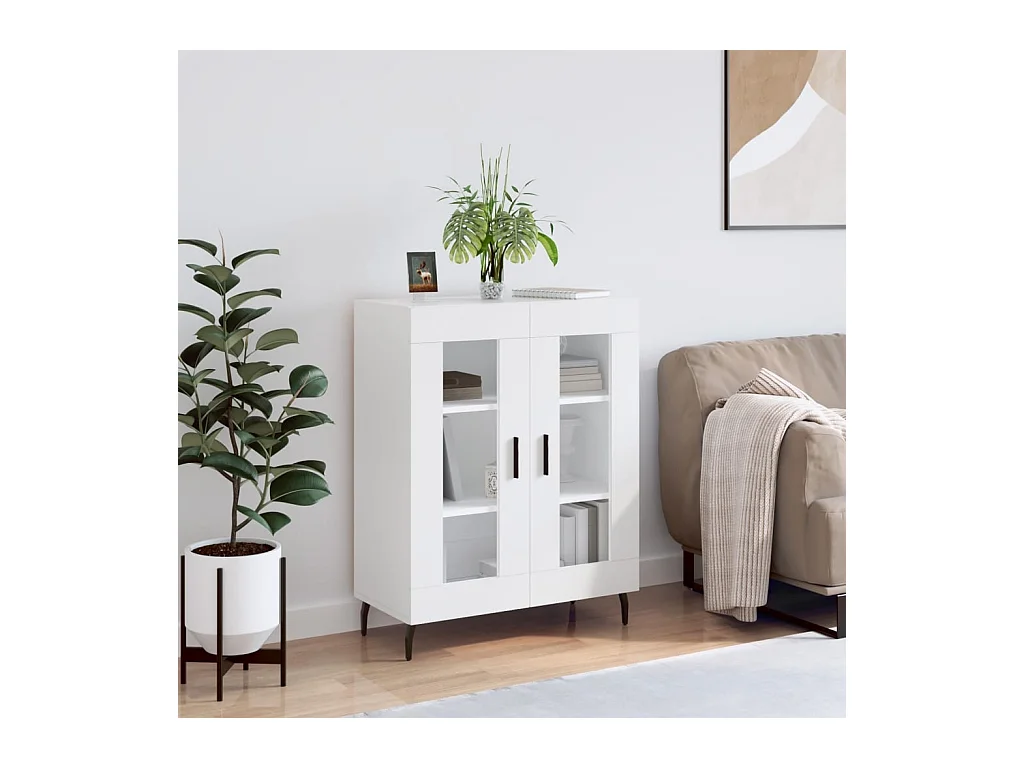 Credenza Bianca 69,5x34x90 cm in Legno Multistrato