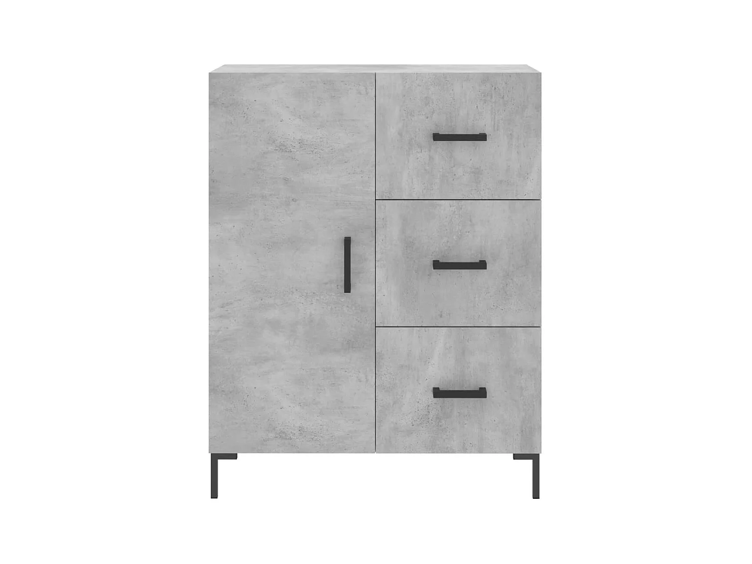 Hoge kast 69,5x34x180 cm bewerkt hout betongrijs