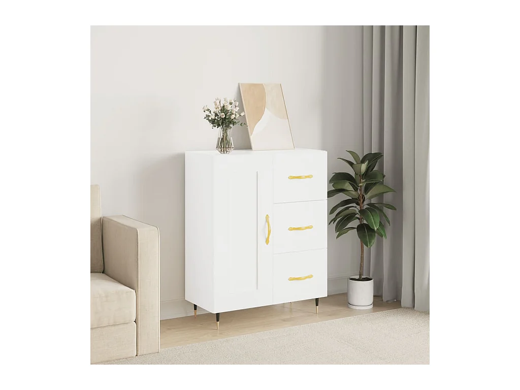 Buffet blanc 69,5x34x90 cm bois d'ingénierie