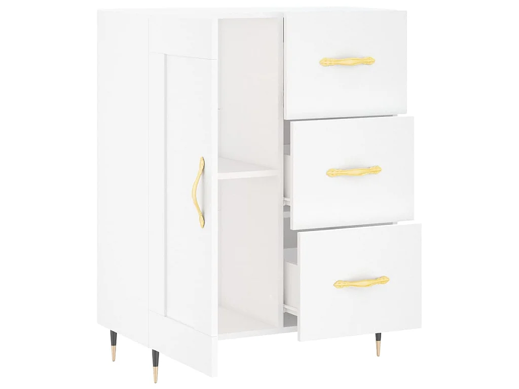 Buffet blanc 69,5x34x90 cm bois d'ingénierie