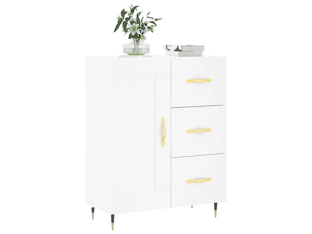 Buffet blanc 69,5x34x90 cm bois d'ingénierie