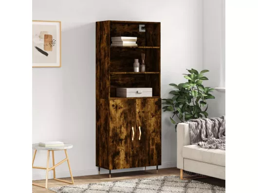 Kauf Unique Highboard Räuchereiche 69,5x34x180 cm Holzwerkstoff