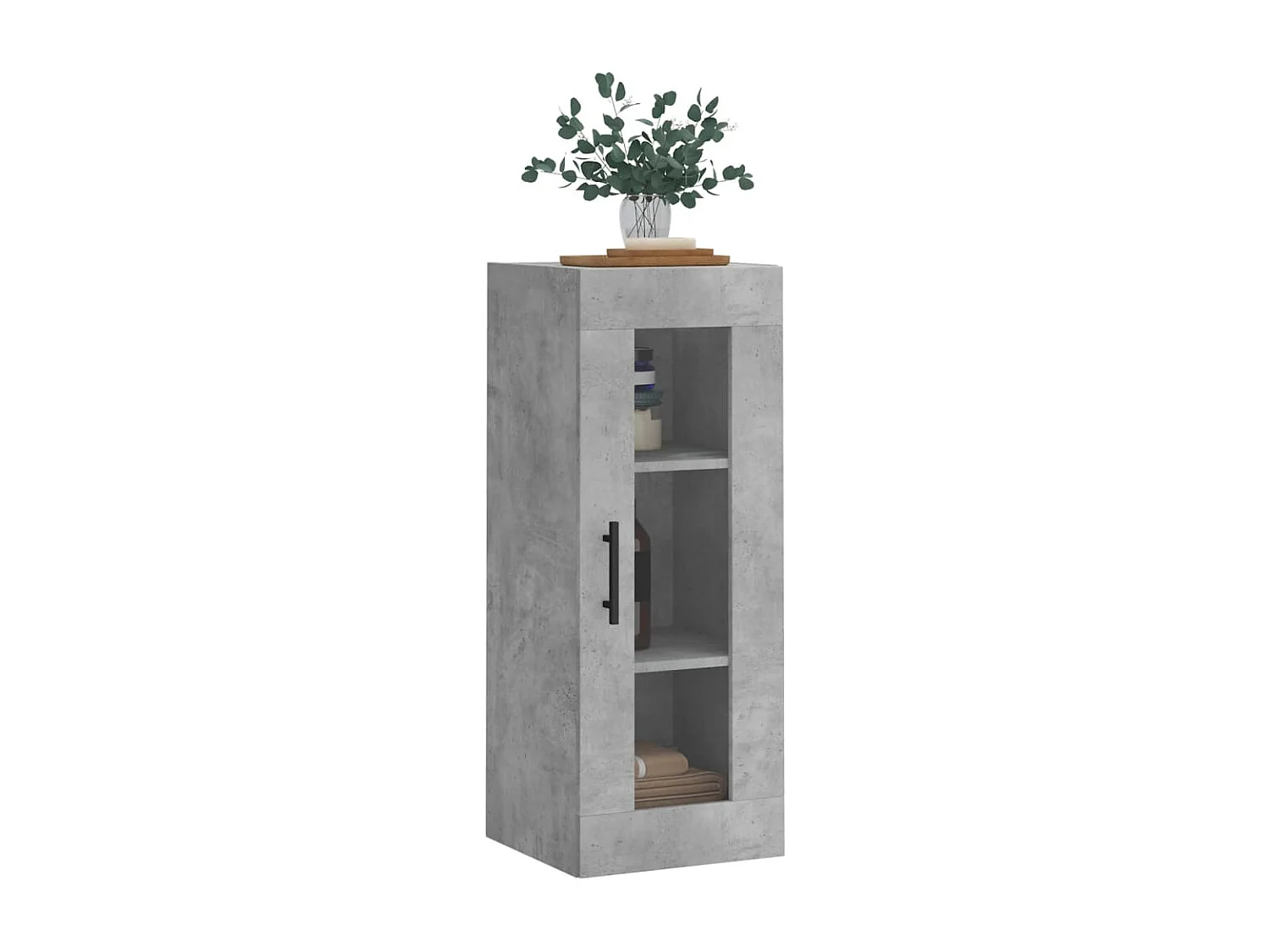 Mobile a Parete Grigio Cemento 34,5x34x90 cm
